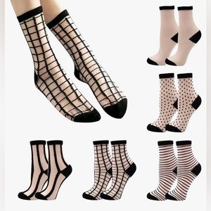 5 Pairs Sheer Nylon Socks